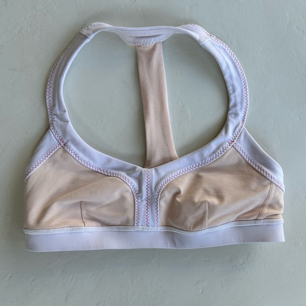 Peachy pink and white lulu lemon bra (rare)